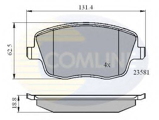 COMLINE CBP01147 Комплект гальмівних колодок, дискове гальмо