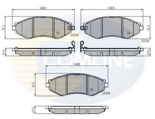 COMLINE CBP31188 Комплект гальмівних колодок, дискове гальмо