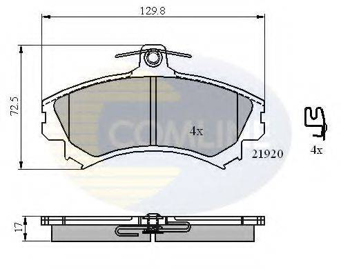 COMLINE CBP31304 Комплект гальмівних колодок, дискове гальмо