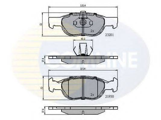 COMLINE CBP01018 Комплект гальмівних колодок, дискове гальмо