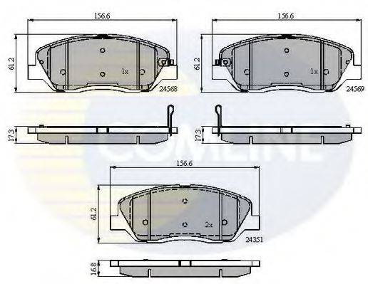 COMLINE CBP31676 Комплект гальмівних колодок, дискове гальмо