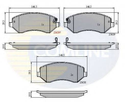 COMLINE CBP31162 Комплект гальмівних колодок, дискове гальмо