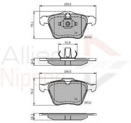 COMLINE ADB01608 Комплект гальмівних колодок, дискове гальмо