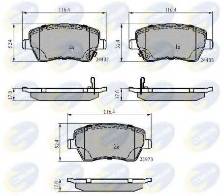 COMLINE CBP3984 Комплект гальмівних колодок, дискове гальмо