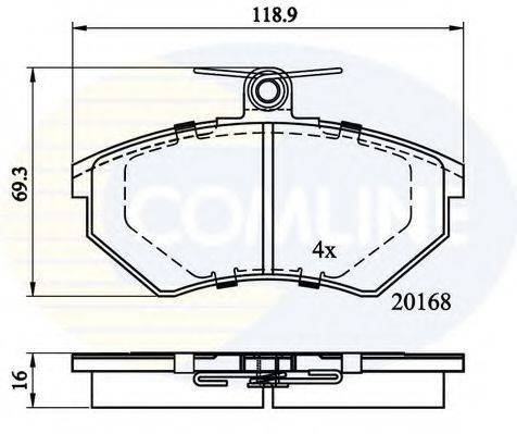 COMLINE CBP0152 Комплект гальмівних колодок, дискове гальмо