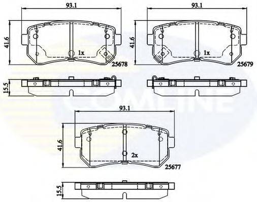 COMLINE CBP32276 Комплект гальмівних колодок, дискове гальмо