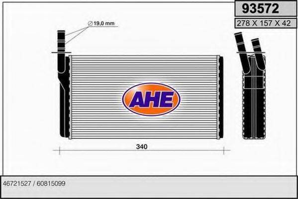 AHE 93572 Теплообмінник, опалення салону