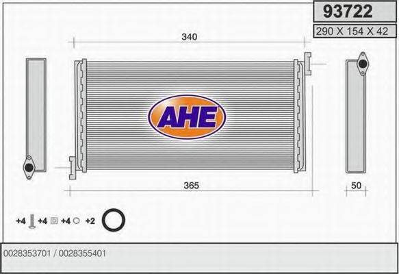 AHE 93722 Теплообмінник, опалення салону