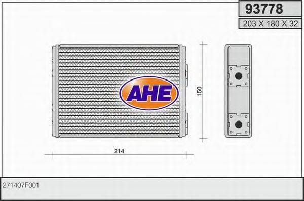 AHE 93778 Теплообмінник, опалення салону