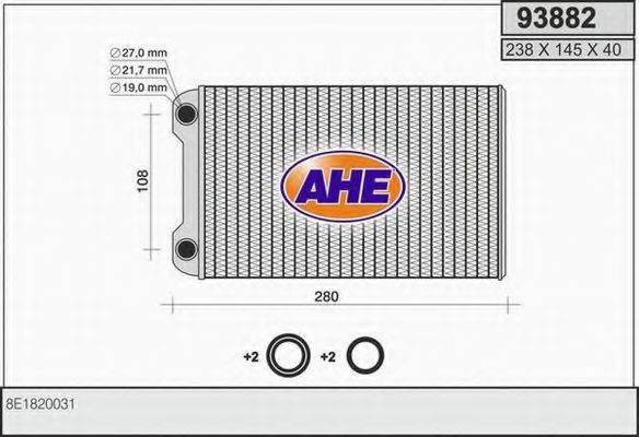 AHE 93882 Теплообмінник, опалення салону