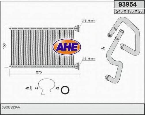 AHE 93954 Теплообмінник, опалення салону