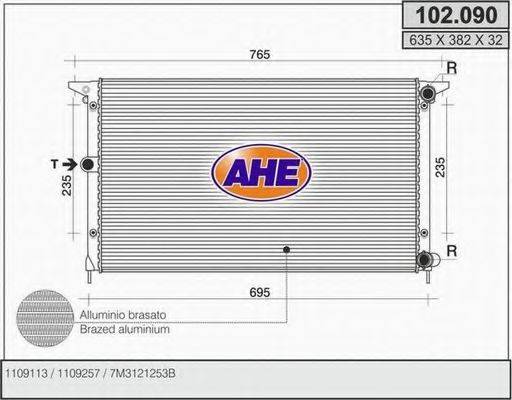 AHE 102090 Радіатор, охолодження двигуна