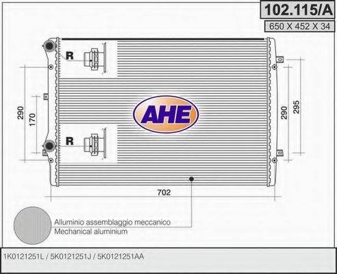 AHE 102115A Радіатор, охолодження двигуна