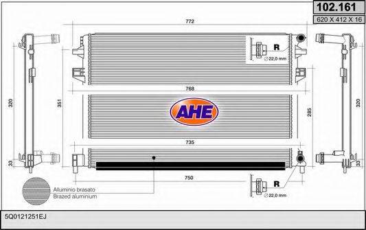 AHE 102161 Радіатор, охолодження двигуна