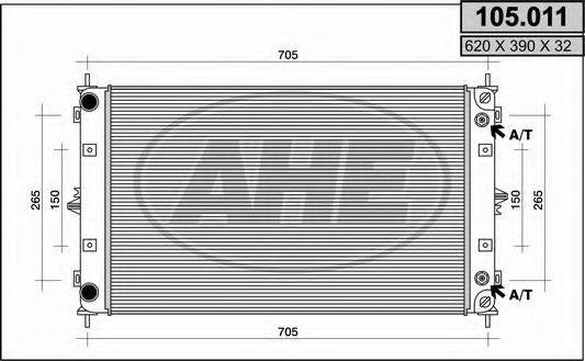 AHE 105011 Радіатор, охолодження двигуна