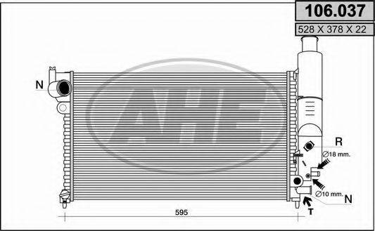 AHE 106037 Радіатор, охолодження двигуна