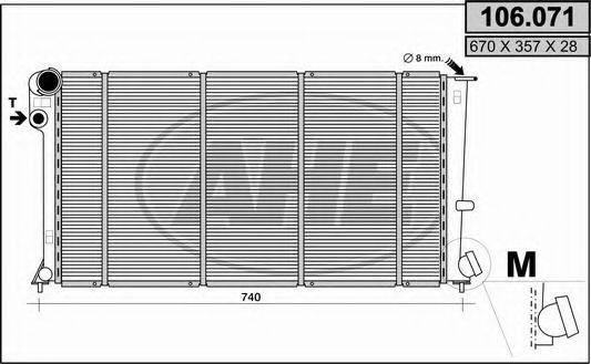 AHE 106071 Радіатор, охолодження двигуна