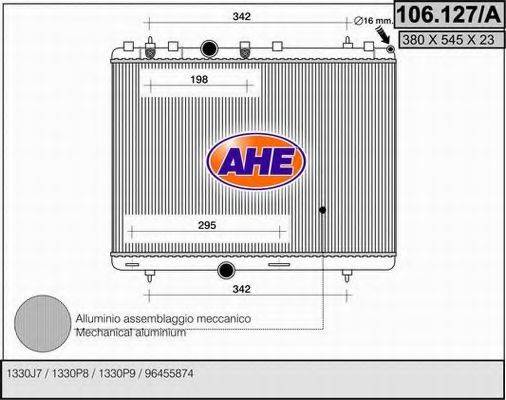 AHE 106127A Радіатор, охолодження двигуна