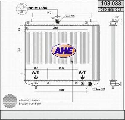 AHE 108033 Радіатор, охолодження двигуна