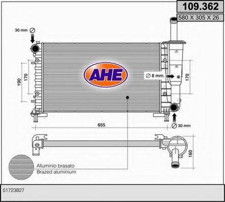 AHE 109362 Радіатор, охолодження двигуна