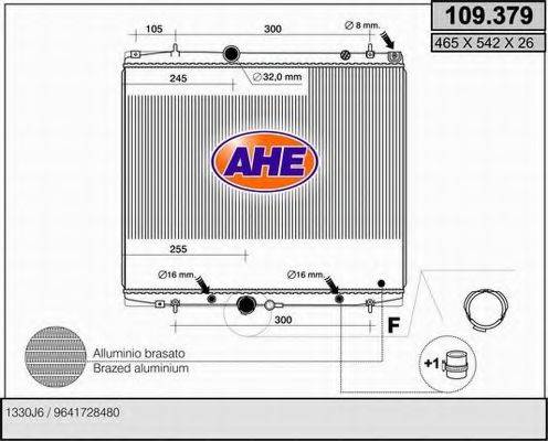 AHE 109379 Радіатор, охолодження двигуна