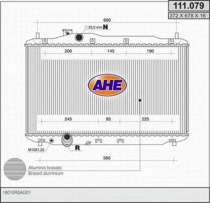 AHE 111079 Радіатор, охолодження двигуна