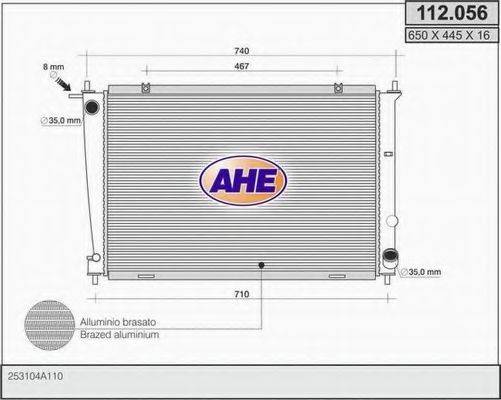 AHE 112056 Радіатор, охолодження двигуна