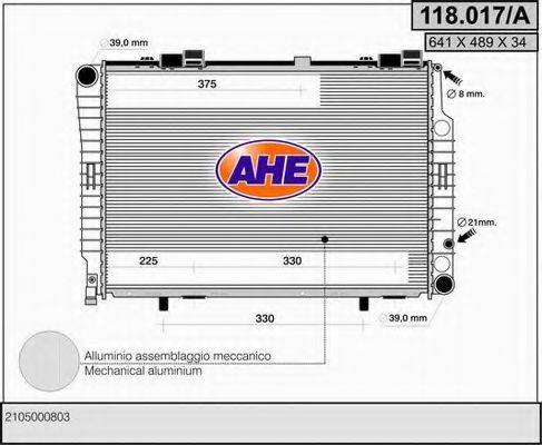 AHE 118017A Радіатор, охолодження двигуна