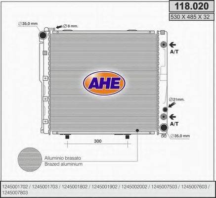 AHE 118020 Радіатор, охолодження двигуна