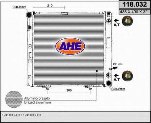 AHE 118032 Радіатор, охолодження двигуна