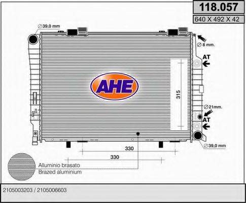 AHE 118057 Радіатор, охолодження двигуна