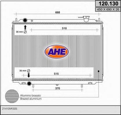 AHE 120130 Радіатор, охолодження двигуна