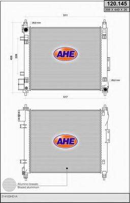 AHE 120145 Радіатор, охолодження двигуна