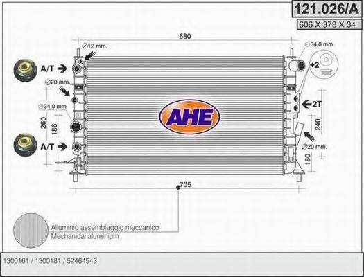 AHE 121026A Радіатор, охолодження двигуна