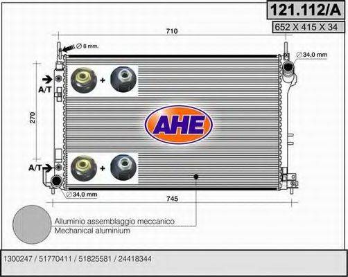 AHE 121112A Радіатор, охолодження двигуна