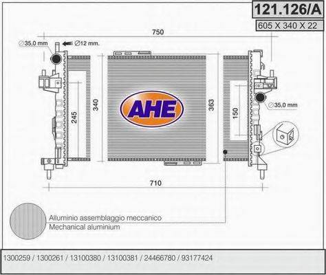 AHE 121126A Радіатор, охолодження двигуна