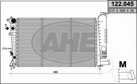 AHE 122045 Радіатор, охолодження двигуна