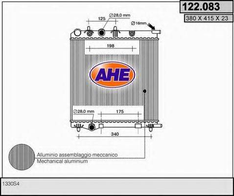 AHE 122083 Радіатор, охолодження двигуна