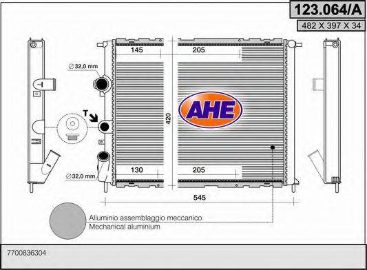 AHE 123064A Радіатор, охолодження двигуна