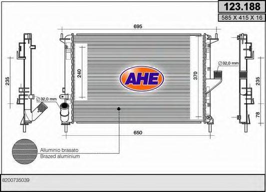 AHE 123188 Радіатор, охолодження двигуна