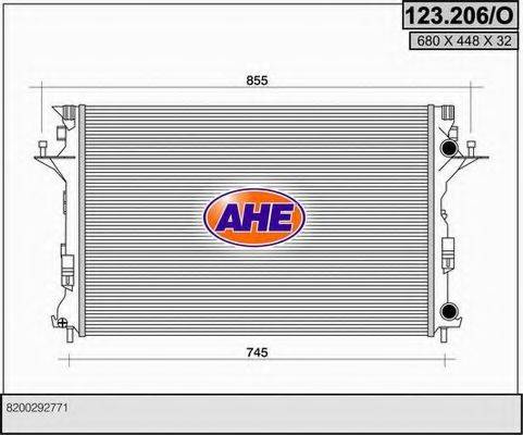 AHE 123206O Радіатор, охолодження двигуна