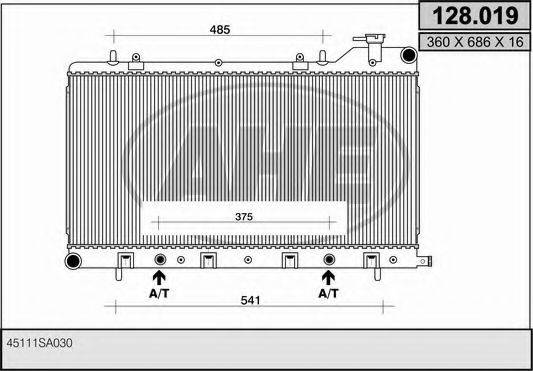 AHE 128019 Радіатор, охолодження двигуна