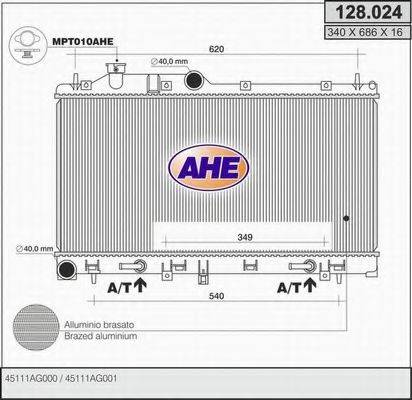 AHE 128024 Радіатор, охолодження двигуна