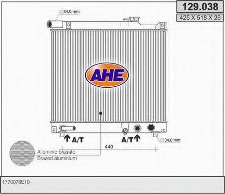 AHE 129038 Радіатор, охолодження двигуна