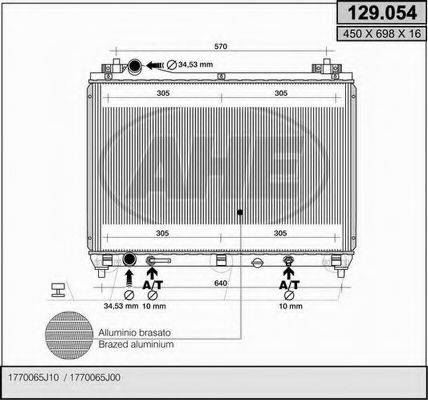 AHE 129054 Радіатор, охолодження двигуна