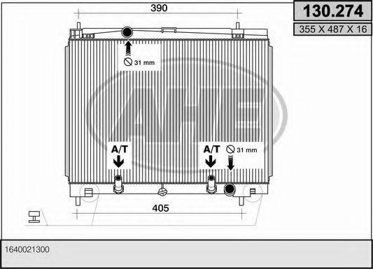 AHE 130274 Радіатор, охолодження двигуна
