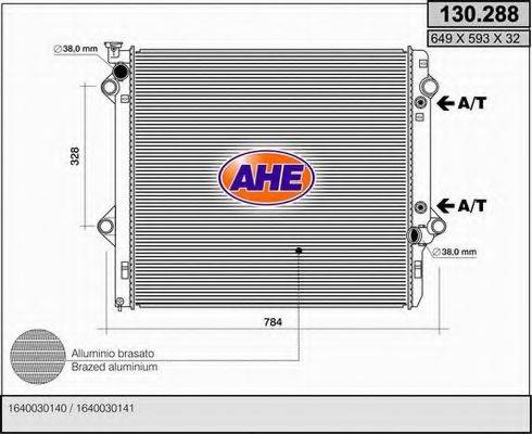 AHE 130288 Радіатор, охолодження двигуна