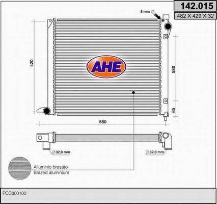 AHE 142015 Радіатор, охолодження двигуна