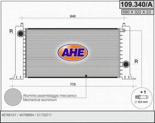 AHE 109340A Радіатор, охолодження двигуна