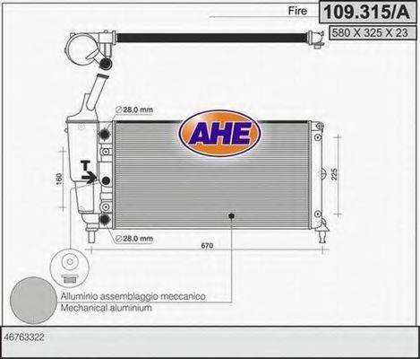 AHE 109315A Радіатор, охолодження двигуна